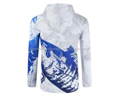 China Antibacterial Heat Transfer Sublimation Printing Full Zipper Fishing Shirt With Hood Fishing Jacket for sale