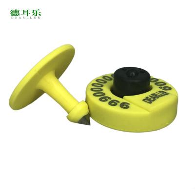 China 134.2khz FDX-B TPU ICAR Duplex Round Closed Dialing Sheep EID RFID Animal Tracking Ear Tag for sale