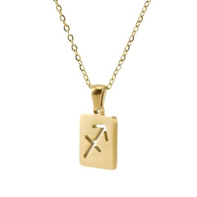 China Trendy Charm Women Fashion Statistical Institute GC220475 Cancer Zodiac Aquarius Cancer Zodiac Pendant Necklace Stainless Steel for sale