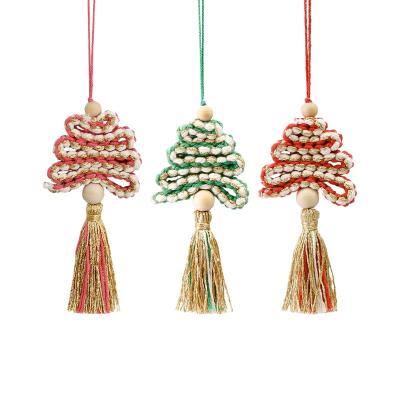 China GC220420 COTTON Christmas Tree Shape Traditional Handmade NT For Home Decoration Christmas Tree Accessory Pendant for sale