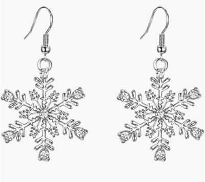 China GC220413 CLASSIC Snowflake Earring For Austrian Woman Crystal Winter Party Flower Snowflake Pierced Hook Dangle Earrings Jewelry For Chr for sale