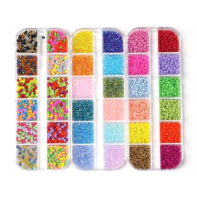 China GC220050 3mm Seed Beads Jewelry Making Crafts Beads 12 Color Box Set Glass Beads For Kids Jewelry DIY Jewelry Making for sale