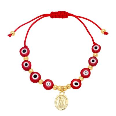 China Personality Punk Rainbow Bracelet Pulsera Ojo Del Diablo Bohemian National Eye Pendant Bracelet GC220432 for sale