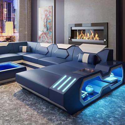 China Customized Modern Sofa Couch Modern Luxury Home Furniture Smart Couch Colors Sofa Couch With LED Sectional Sofa Set for sale