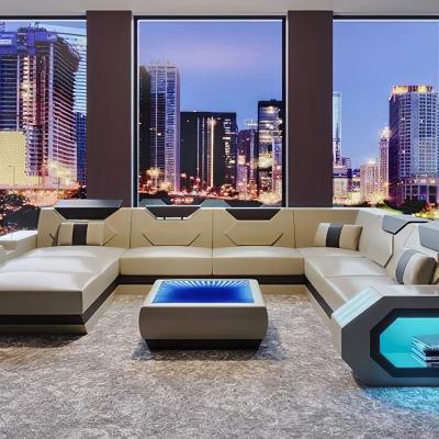 China Modern Leisure Sofa Set Sofa Design Modern Luxury Home Furniture Smart Sofa With LED Sofa Couch Couch for sale