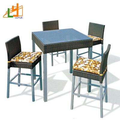 China Bar Stool Counter Rattan Furniture Bar Set Modern Outdoor Wicker Garden Bar for sale