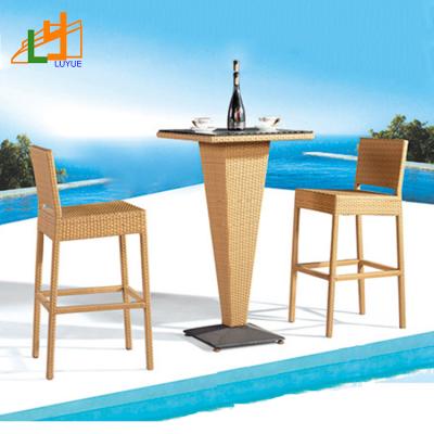 China Modern Outdoor Garden Furniture Umpire Chair Aluminum Stool Outdoor Patio Bar Set On Sale for sale