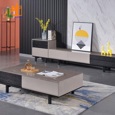 China (Other) (Other) Luxury Slim Style Adjustable Adjustable TV Cabinet and Coffee Table Living Room Set Unit View Black Long TV Bench Stand New for sale