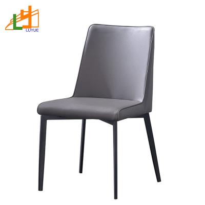 China (Other) (Other) Real PU Modern Black White Italian Woven Leather Dining Chair Adjustable Brown Stainless Steel For Dining Room for sale