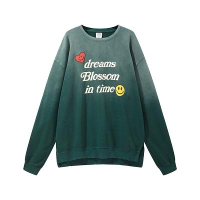 China Vintage Breathable Washable Men's Gradient Color Hoodie Oversized Loose Printing Sweatshirt for sale