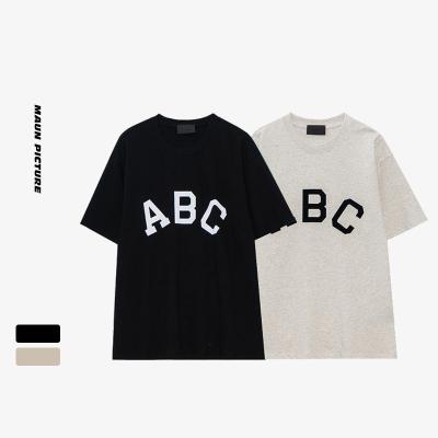 China hot sale Essential Sweatshirt Anti-wrinkle digital ABC dread of God printed T-shirt custom logo thin-fitting round collar short sleeve men's for sale