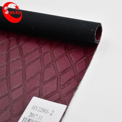 China Abrasion-Resistant Rhombus Decoration Leather Fabric PU Leather For Shoes Bags for sale