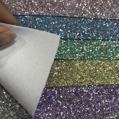 China Faux Abrasion-Resistant Leather Sheets Glitter Materials Knitted TC Backing Wear Shoes for sale