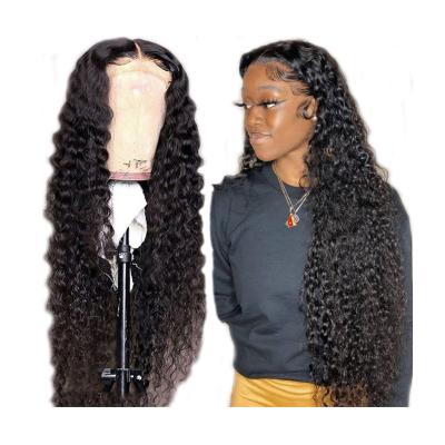 China 150% Density Brazilian Swiss Water Wave 4x4 Lace Closure Wig, 100 Cuticle Aligned Raw Hair 4x4 Wigs, Virgin Hair Wholesale Vendors for sale