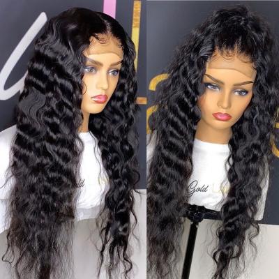 China Deep Wave 4x4 Lace Front Human Hair Wig 100% Lace Front Human Hair Virgin Deep Wave HD Lace Closure Wig 100% Cuticle Aligned Human Hair Wigs for sale