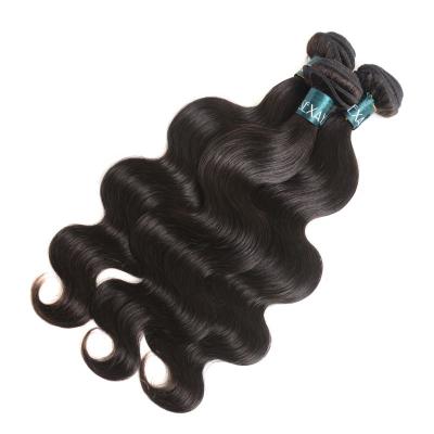 China European and American 100 Hot Selling Natural Black Body Wave Hair Bundles Indian Body Wave Virgin Hair Weave Bundles and Closure for sale