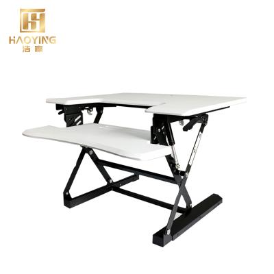 China 3 Stage Adjustable Semi Automatic Portable Steel Table Steel Office Rising Desk HD-70S(Height) for sale