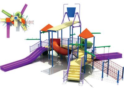 China OEM Fiberglass Water Park Construction , Kids Water Playground Equipment System for sale