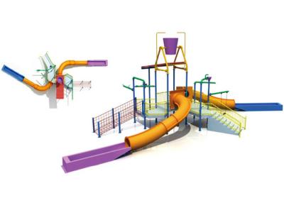 China Professional Kids Commercial Playground Equipment Structures With Slide / Climb Net for sale