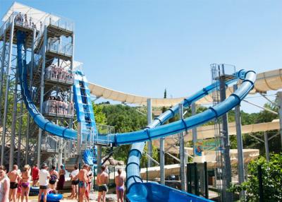 China Spiral High Speed Water Slide , Outdoor Thrilling Adult Aqua Loop Slide for sale