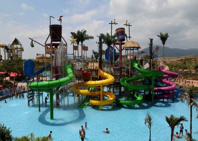 China Spaß-Aqua-Spielplatz-/Vergnügungspark-Dia mit Spray-/Wasser-Vorhang zu verkaufen