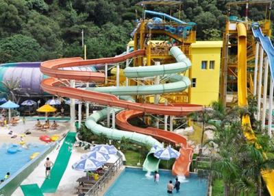 China Famlily Swimming Pool Water Slides FRP 2-14 Visitors For Holiday Resort for sale