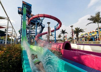 China Lustiger schneller Rückgangs-Wasserrutsche-Spielplatz mit Fiberglas galvanisieren Stahlmaterial zu verkaufen