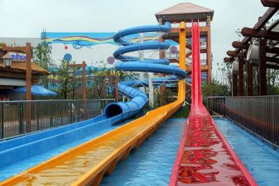 China 15M Adult Rainbow Fibreglass Water Slide Outdoor Water Playground for sale