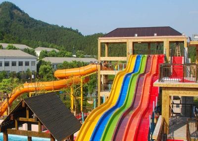 China Rainbow Adult Swimming Pool Water Slides For Holiday Resort 2-14 Visitors for sale