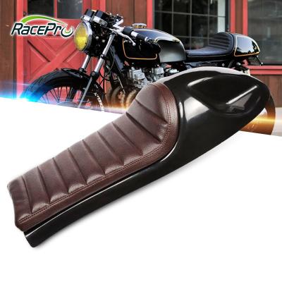 China Universal Racepro Motorcycle Cafe Racer Seat Vintage Saddle Pad Synthetic Leather Bump Seats Fits For CB125 CB175 CB200 CB350 CB360 CB400 for sale