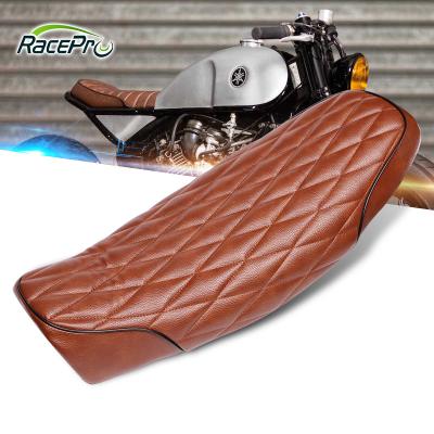 China Universal Racepro Motorcycle Cafe Racer Seat Vintage Synthetic Leather Cafe Racer Saddle High Quality Soft Waterproof Durable Leatherette Seat for sale