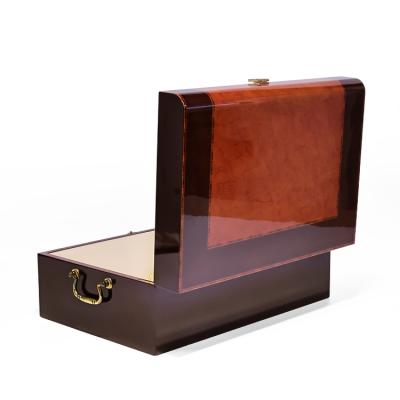 China Handmade Special High End High Gloss Lacquer Wooden Grain Gift Packing Box for sale