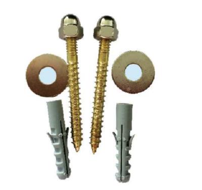 China HL107 Modern Toilet EndIron Copper Plating Screw Fixing Kit M8 Double Bowl To Floor Installation Screw Set for sale