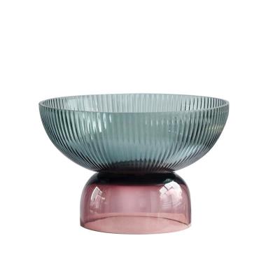 China Sustainable AL High Quality Modern Gold Glass Fruit Dish / Candy Bowl With Base for sale