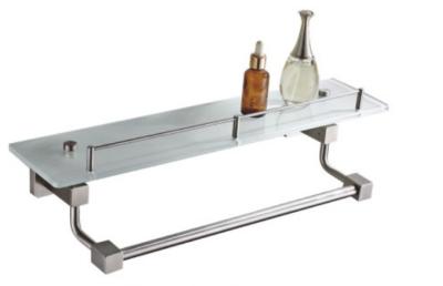 China Glass Shelf with rail83410B -Square &Stainless steel 304&Brush&glass & Bathroom Accessories&kitchen,Sanitary Hardware for sale