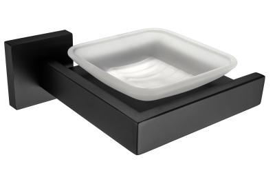 China Soap Dish83102-Square Black&Stainless steel 304&Brush&glass & bathroom Accessories&kitchen,Sanitary Hardware for sale