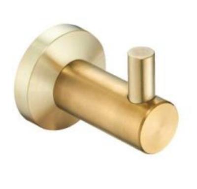 China Single Robe hook&Clothing Hook 83001-Brush Golden color &Round&Stainless steel 304 for sale