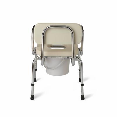 China Stainless Steel Reusable Foldable Frame Medical Commode Chairs with Handles for Disabled Hospital and Home Use for sale