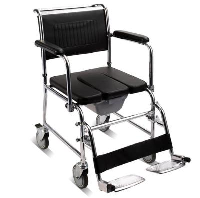 China Hot Selling Pakistan Reusable Portable Wheelchair High Price Extended Toilet Commode Back Chair for sale