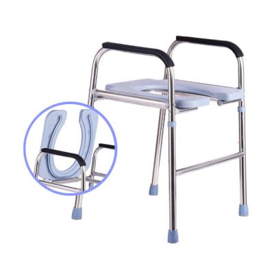 China Healthcare Toilet Elderly Handicapped Foldable Shower Commode Chair For Handicap With Bedpan for sale