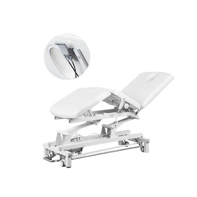 China Acrylic Portable Chiropractic Treatment Table Two Motors Hospital Electric Examination Table With Headrest for sale