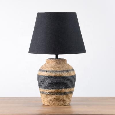 China HOTEL rope style antique desk lamp and cement table lamp for sale