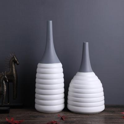 China New Arrival Modern Design Nordic Wedding Vase Vintage Floor Flower Vase Handmade Ceramic Ornament for sale