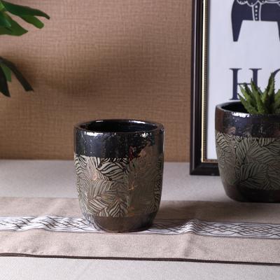 China Simply Popular Modern Custom Cheap Antique Ceramic Flower Pot Small Planters For Indoor Plants for sale