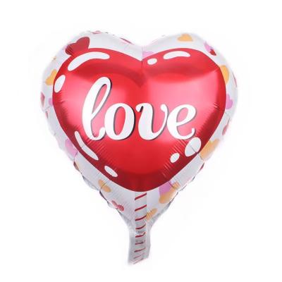 China Wedding Individual Heart Shaped 18 Inch Red Love Wedding Stage Decoration Foil Balloons Inflating Balloons for sale