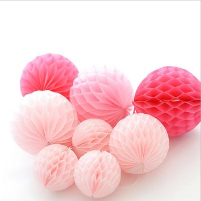 China White Europe Moonlight Tissue Paper Honeycomb Ball Lantern For Party Decoration for sale