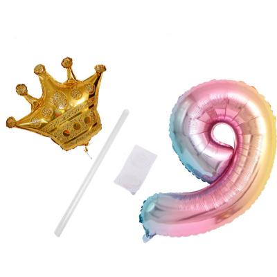 China 32 Inch Number Foil Birthday Party Balloons Number Air Balloon With Wild One Crown Kids Happy Birthday Party Decorations for sale