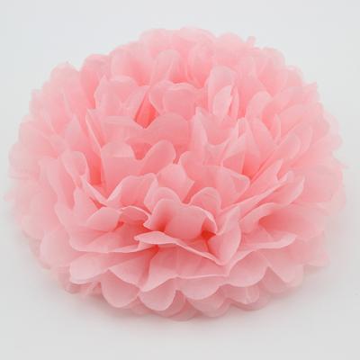 China Wholesale Light Pink Wedding / Party Tissue Paper Pom Poms For Baby Girl Birthday Party Decoration for sale