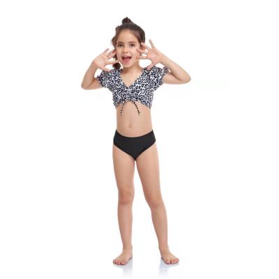 China 2022 new factory wholesale children's triangle print cow breathable bikini/kids swimwear set two pieces of bikini swimwear girls for sale