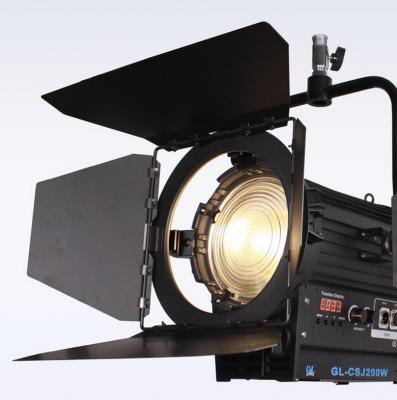 China Tungsten Replacement 200W LED Fresnel Light High TLCI/CRI for Television Studio Lighting(Pole-Operated Yoke) for sale